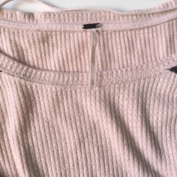 Free People Casual Long Balloon Sleeves Clash Top Womans Small Rose Petal Combo - Picture 4 of 10